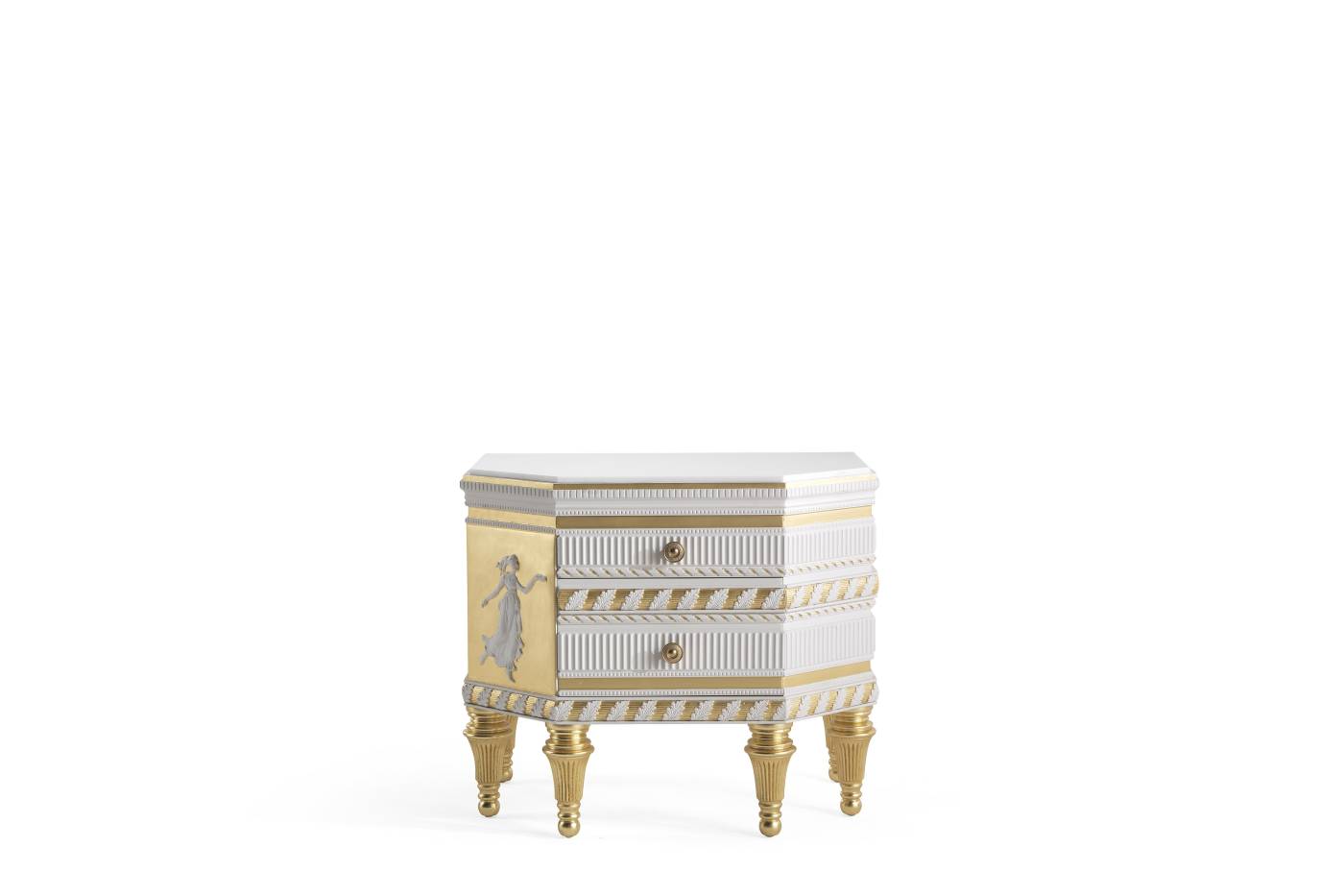 PORTLAND night table – Transform your space with luxury Made in Italy classic night storage units of Oro Bianco collection.