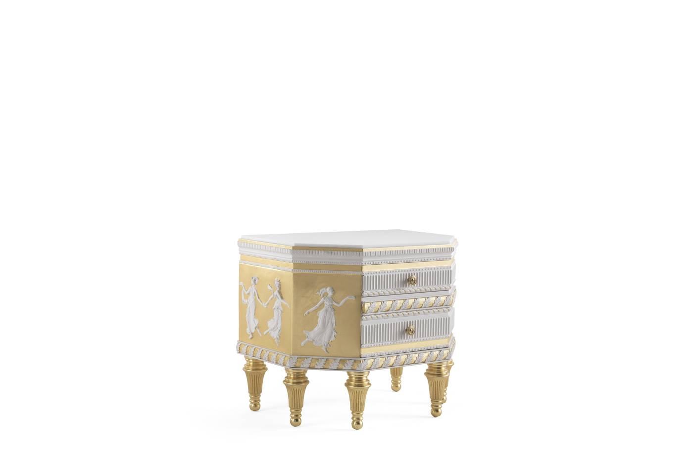 PORTLAND night table - quality furniture and timeless elegance with luxury Made in Italy classic night storage units of Oro Bianco collection.