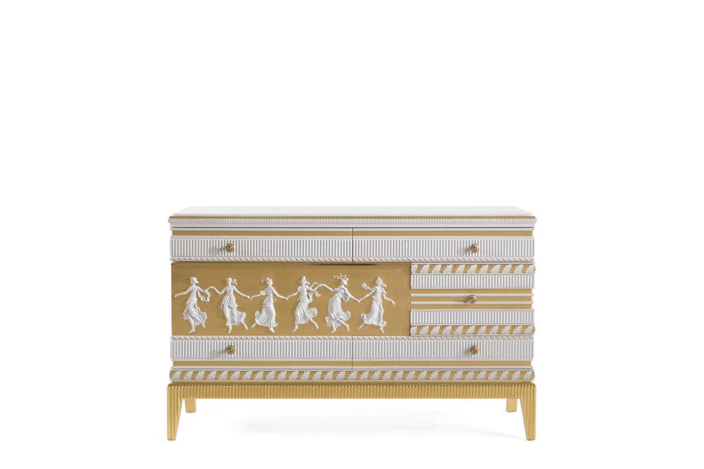 PORTLAND drawer unit - quality furniture and timeless elegance with luxury Made in Italy classic night storage units of Oro Bianco collection.