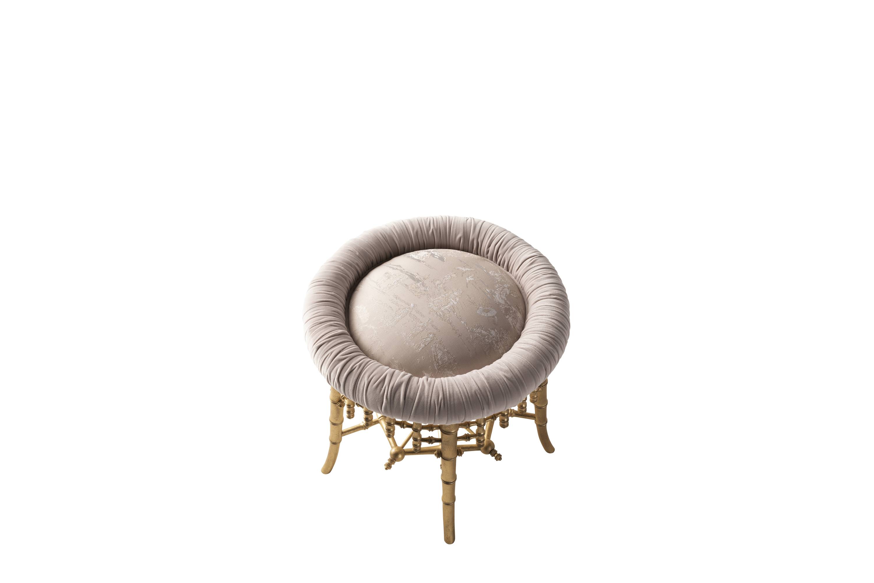 HIROKO stool - Quality furniture and timeless elegance with luxury Made in Italy classic poufs and benches.